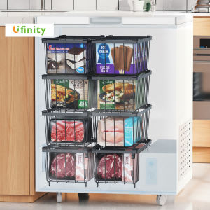 Lifinity【Fit 7 Cu.FT Freezer】4/8Pack Stackable Deep Chest Freezer Organizer Rack with Handles Food Storage Racks