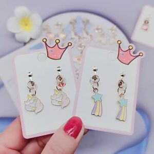 Khuyên Tai Hợp Kim dạng kẹp (không cần xỏ lỗ ) bền đẹp cho Bé Gái