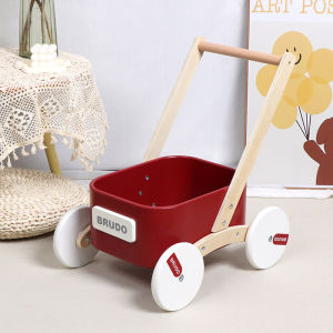 Baby Walking Practice Wooden Stroller Cart