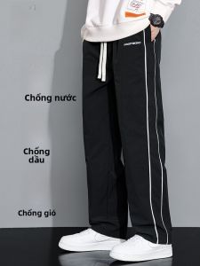 ROMON | Quần dài thể thao ngoài trời chống gió chống thấm nước cạp vừa dáng rộng thường ngày mùa xuân thu quần dài nam