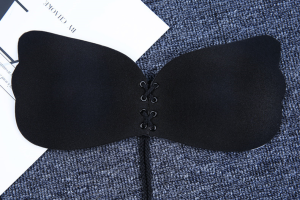 Misiji 6CM Thick Breast Pads V-Shaped Strapless Bralette for Young Women Ultra-light Gathered Front Buckle Bra for All Seasons