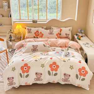Floral Thick Flannel Bedding Sets