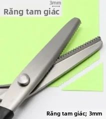 Kéo Cắt Vải Hình Tam Giác Răng Cưa Bằng Thép Không Gỉ Dùng Cho May Vá May Trang Phục Thủ Công Hiện Đại