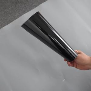 Car Sticker Glossy Black Auto Adhesive Vinyl Wrapping Film Color Change Film Bubble Free Car Accessories Interior Exterior