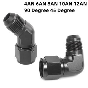 Fuel Oil Transfer Adapters AN4 AN6 AN8 AN10 AN12 Swivel Coupler Union 45 or 90 Degree Male To Female Brass Fitting