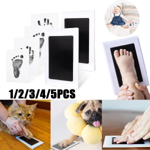 1-5Pcs Baby Handprint Footprints Easy Wash-Free Inkless Pads Safe Non-Toxic No-Touch Pet Cat Dog Paw Nose Prints Souvenirs Gifts