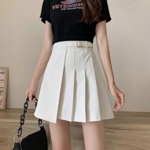 Váy Ngắn Xếp Ly Chữ a Cạp Cao Che Mông Mùa Hè Cho Nữ Cỡ Lớn Váy Ngắn Cho Học Sinh Váy Ngắn Xếp Ly Không Đều