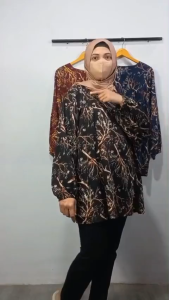Atasan Jumbo / Blus Jumbo - Kancing 3 - Ld 126 cm - Big Size - Rayon Armor Premium