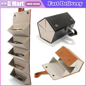 【3/5 Multi-slot 】Travel Portable Sunglasses Case Multi-slot Portable Glasses Organizer Multi-slot Eyeglasses Storage Display Travel Folding Sunglasses PU Leather Case Jewelry Box Foldable Pu Leather Handmade Home Storage Box Glasses Pouch