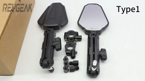 REYGEAKT For Kawasaki Klx 150 230 250 300 125 Klx150 Klx230 Klx300 Foldable Side Mirror Handlebar Rearview Rotatable Wide View Aluminum Alloy Accessories 2Pcs