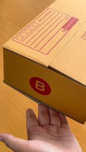 กล่องพัสดุ กล่องไปรษณีย์ กล่องไปรษณีย์ฝาชน ราคาโรงงาน เบอร์ B [แบบพิมพ์] ขนาด 17x25x9 ซม. [20 ใบ]