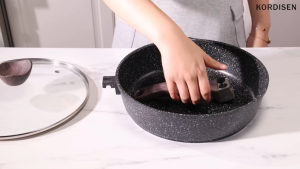 KORDISEN PFOA & PTFE Free Non-Stick Pan With Disassembled Handle Wok Medical Stone Fry Pan