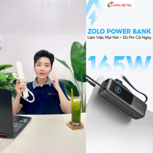 Sạc dự phòng Anker Zolo Power Bank High-Power Multi Device USB-C 165W 25000mAh A1695 - Hàng chính hãng - Sạc nhanh công suất cao 165W dung lượng lớn 25.000mAh thiết kế tiện lợi với cáp USB-C rút gọn tích hợp