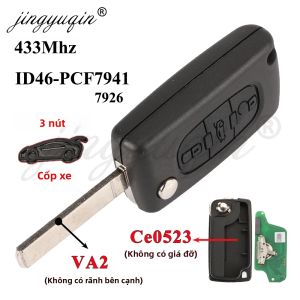 Chìa Khóa Điều Khiển Từ Xa 433MHz ID46 Tương Thích Với Citroen C1 C2 C3 C4 C5 Berlingo Picasso Peugeot 207 307 308 408 RCZ Fiat - 2/3 Nút