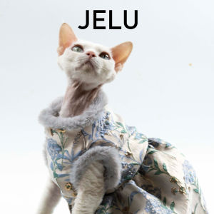 JELU Hairless Cat Clothes Furry Pumpkin Skirt New Years Pet Costume Soft Cotton Material No Hair Sphinx Devon Rex Velvet
