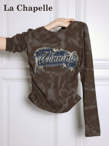 La Chapelle | Retro American Style Regular Shoulder Long Sleeve T-Shirt Slim Fit