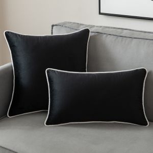 Black and White Gift Pillow Covers for Couch Throw Pillows Accent Home Decor Sofa Modern Decorative Neutral Velvet Cases for Bed