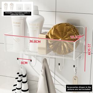 QIMAHUANGZI | No-Drilling Bathroom Wall Shelf