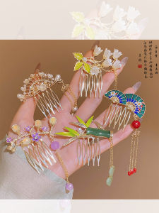New Chinese Style Ancient Tassel Hairpin Womens New 2025 High End Inverted Hair Comb Hanfu Hairpin Headwear Fresh Outburst