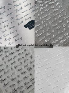 Nail Style English Letter Pattern Nail Stickers Adult Non-Toxic Nail Art Decals Trendy Popular Flower Stickers Beauty Tools