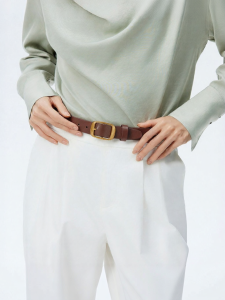 Pierre Cardin | Leather Pin Buckle Thin Retro Womens Belt