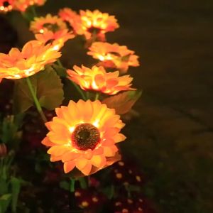 【Vinnatsu】Lampu Bunga Matahari Luar Tahan Air Lampu Bunga Matahari Luar Lampu Taman Outdoor Ruangan Lampu Led Surya