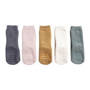Dày Dặn Nguyên Chất Cotton Vải Bông Chống Trơn Trượt Tất Sàn Mềm Giày Đi Bộ Học Tập Đáy Cho Bé Và Trẻ Em Ở Mùa Thu Và Mùa Đông