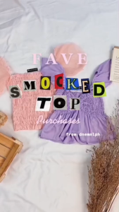 DNEMNLPH Butterfly Smocked Crop Top (Trendy Korean Bangkok Fashion Peplum Garter Lettuce Basic Summer European Style Womens Clothing Sleeveless Bangkok Inspired Vintage Plain Candy Color New Beachwear Tank Blouse 2 Way)