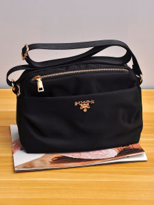 Waterproof Nylon Oxford Cloth Canvas Crossbody Bag Womens Fashion Trend Soft Handle Zipper Closure Small Size Shoulder Bag