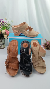 OXXO รองเท้าเพื่อสุขภาพ รองเท้าแตะส้นสูง3นี้ว แบบสวม งานเย็บมือทนทาน สวมใส่สบาย น้ำหนักเบามาก 1A6177