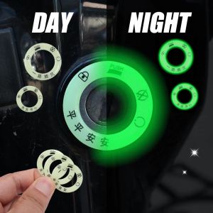3pcs Car Keyhole Luminous Stickers Motorcycle Electric Vehicle Noctilucent Keyhole Positioning Decal Car Ignition Key Hole Coil Decal