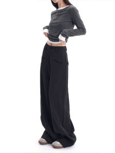 Black Casual High Waist Wide Leg Pants Women plus Size Comfortable Loose Fit Trousers for plus Size Women Summer Fashion