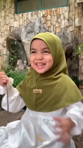Hijab Bergo Anak Dagu Malay Jersey Ukuran 1- 3 Tahun Kerudung Anak Perempuan Jilbab Bergo Dagu Anak Malaysia