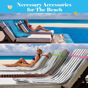 Windproof Beach Towel Holder Elastic Chair Towel Strap Clips Portable Pool Chair Beach Cruise Accessories