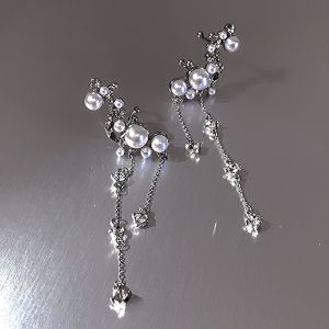 Pearl Tassel Ear Cuff No Piercing Womens Style Elegant Versatile Fashion Jewelry Geometric Pattern Alloy Ear Clip Fresh out