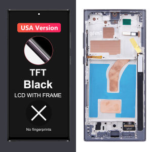 AMOLED Screen For Samsung S22 Ultra S908 S908B S908U Lcd Display Digital Touch Screen Assembly S22U with Frame Replacement
