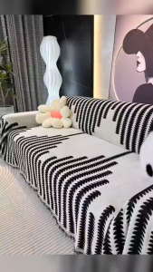 Chenille Fabric Sofa Blanket Nordic Style Universal Throw Blankets with Tassel for Living Room Four Seasons Couch Protector