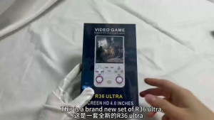 ของแท้100% R36 Ultra Retro คอนโซลวิดีโอเกมมือถือระบบLinux 4.0 นิ้วหน้าจอIPSแบบพกพาเครื่องเล่นวิดีโอR36S 64GBเด็กของขวัญ