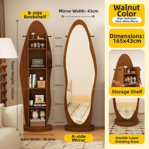 SAMEDREAM | Rotatable Dressing Mirror with Magazine Rack