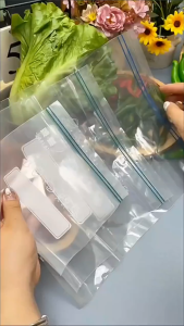 30pcs Original Thicken Transparent Fresh Keeping Bag Reusable Food Storage Bag With Zipper Waterproof Anti-Cross Smell Storage Beg Boleh Kedap Semula Bergaris Dua Gred Makanan Beg Pembungkusan Pengawetan Makanan Beg Plastik Isi Rumah Yang Boleh Kedap