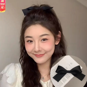 คลิปผมโบว์ผีเสื้อสีดำ เครื่องประดับผมแฟชั่นสำหรับสาวๆ สไตล์เกาหลี ทรงหน้ามน ลดอายุ ดีไซน์เก๋ไก๋