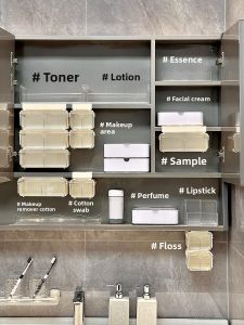 Bathroom Mirror Cabinet under Storage Box Hanging Drawer Style Small Size Cosmetics Organizer Shelf Toilet Paper Holder