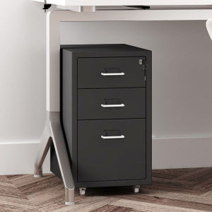 Metal Drawer Organizer Fully Steel Cabinet Heavy Duty 3/5/6L Pedestal Drawer Metal Cabinet with Wheels &Lock