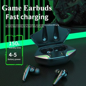 HQAi BJ02 TWS Earphones Bluetooth Earbuds Wireless Bass Audio Sound Positioning Noise Cancellation with Mic Wireless Game Headset