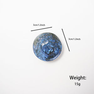 1pc Flash Mini Labradorite Round Lion Head Statue - Healing Gemstone Crafts Animal Statue for DIY Jewelry Making - Unique Gift