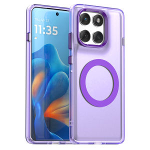 Transparent for Magsafe Magnetic Phone Case for Motorola Moto G86 G56 G35 Edge 60 Pro Fusion 50 Neo 5G PC Candy Shockproof Cover