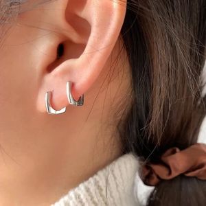 anenjery | ANENJERY Geometric Square Hoop Earrings for Women Men Hollow Punk Silver Color Jewelry Gifts