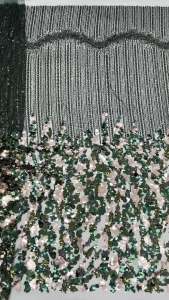 OLEVO | African Lace Fabric High Quality Multi-Size Sequin Tulle Net Fabric Sequins 5 Yards Luxury Party Dress Womens Prom Dress AT3015