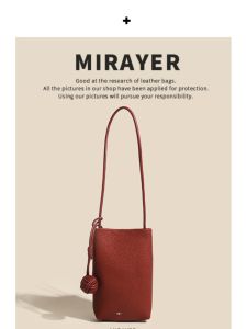 MIRAYER Womens Mini Crossbody Leather Phone Bag Korean Style Vertical Cowhide Fashion Small Bag Stylish And Practical
