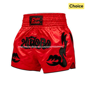 Men Women Kids Muay Thai Boxing Shorts Embroidery Fighting Shorts Satin Kickboxing Trunks for Martial Arts MMA Sparring Training